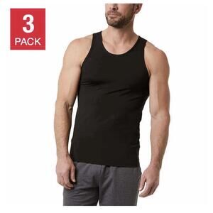 32 Degrees Cool Men's 3-Pack Comfort Mesh Tank T-Shirt, Black, Size M